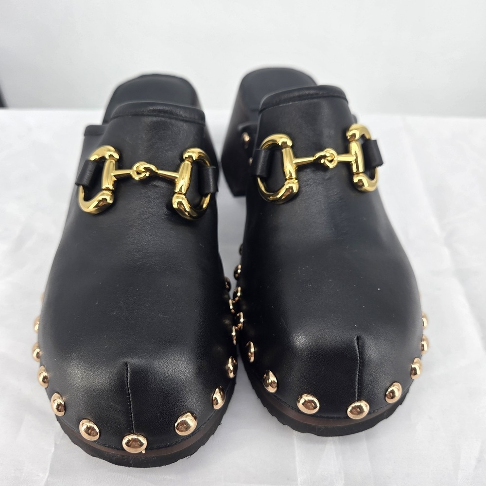 Jeffrey Campbell Blockaid Platform Mules Brown Lug Sole Clogs Womens 8 NWOB - Picture 2 of 6
